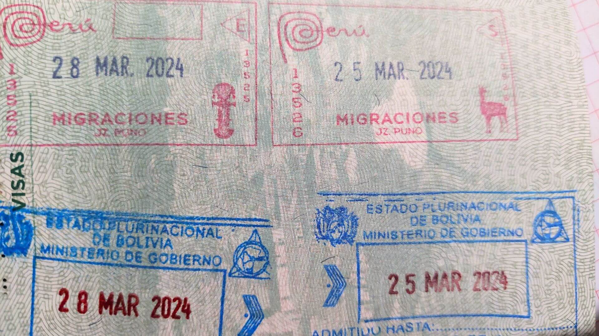 pasaporte Perú - Bolivia