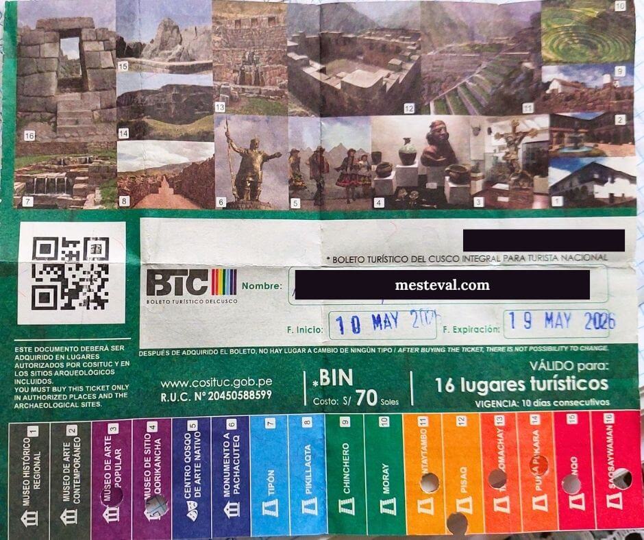 boleto turistico del cusco